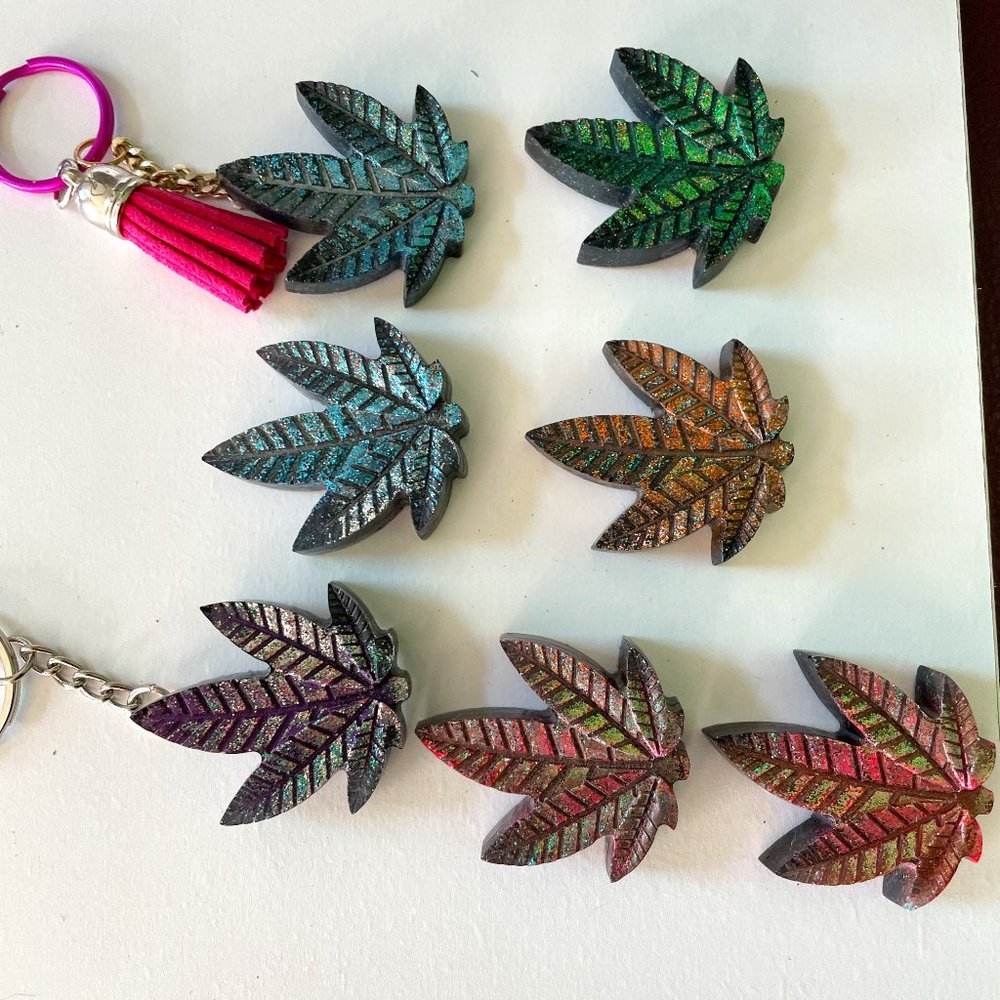 Resin Maple leaf keychains